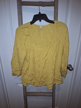 Old Navy Yellow Scoop Neck Peasant Top